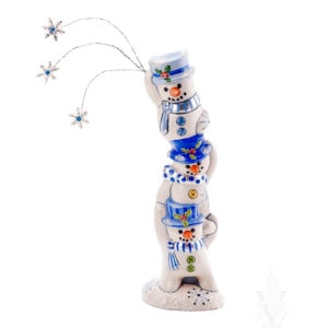 Stacked Snowmen with Snowflake