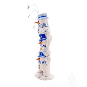 Stacked Snowmen with Snowflake