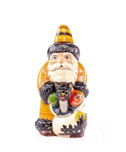 Halloween Santa with Cat and Pumpkin