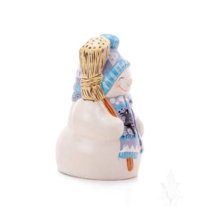 Snowman with Blue Knit Hat