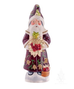 Santa in Burgundy Brocade Coat