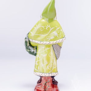 Father Christmas with Gold Apple Wreath