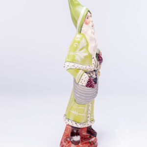 Father Christmas with Gold Apple Wreath