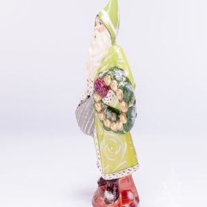 Father Christmas with Gold Apple Wreath