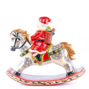 Vintage Santa Riding Dapple Grey