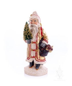 Big Gold European Father Christmas with Teddy Bears