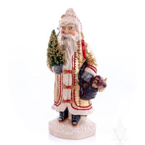 Big Gold European Father Christmas with Teddy Bears