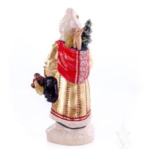 Big Gold European Father Christmas with Teddy Bears