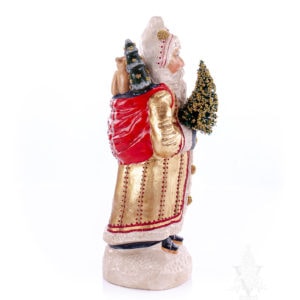 Big Gold European Father Christmas with Teddy Bears