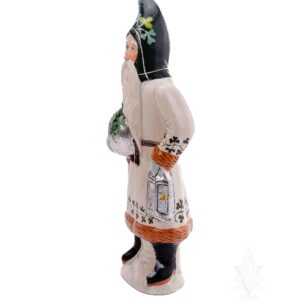 Irish Santa With Kissing Ball of Shamrocks and Lantern