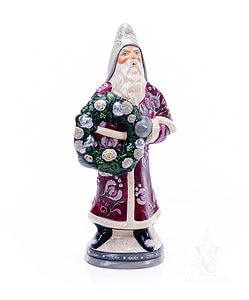 Plum Father Christmas with Peony Wreath