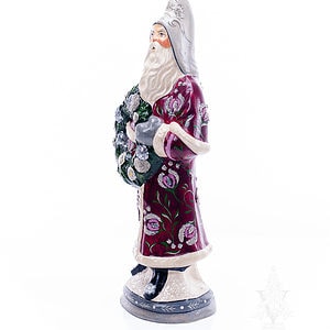 Plum Father Christmas with Peony Wreath