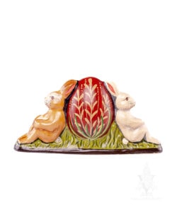 Two Bunnies Leaning Against Egg