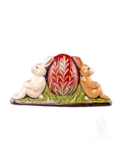 Two Bunnies Leaning Against Egg