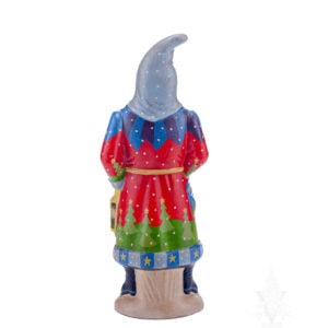 Father Christmas in Multi-Colored Coat with Lantern