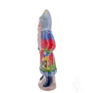 Father Christmas in Multi-Colored Coat with Lantern