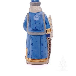 Old World Santa in Blue with Basket and Teddy