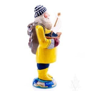 Sea Coast Santa in Yellow Slicker Holding Boat
