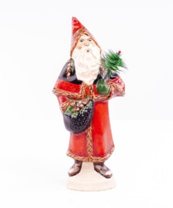 Black and Red Father Christmas with Holly