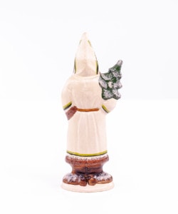 White Coat Father Christmas Holding Tree