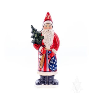 Patriotic Father Christmas with Tree