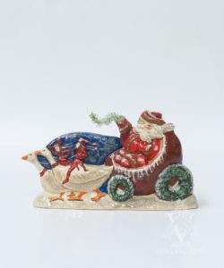Santa in Christmas Pudding Cart