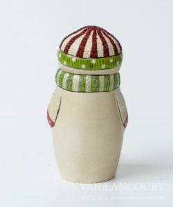 Snowman with Knit Cap and Scarf