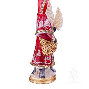 Red Father Christmas With Village Scene