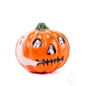 Pumpkin with Ghosts & Tendrils
