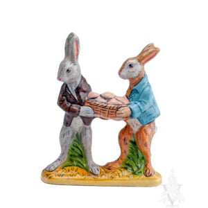 Two Rabbits Carrying Egg Basket
