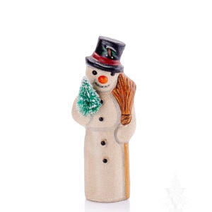 Snowman with tree and broom