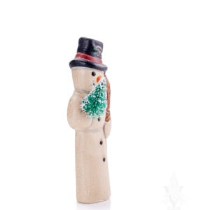Snowman with tree and broom