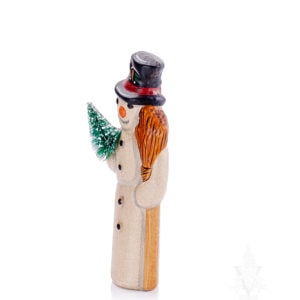 Snowman with tree and broom