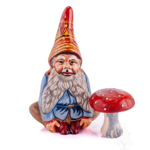 Gnome with Red Spotted Mushroom