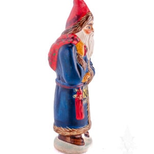 Father Christmas in Blue Coat Carrying Lantern