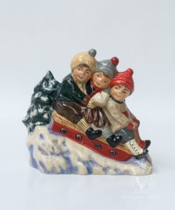 Three Children on a Sled