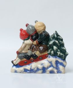 Three Children on a Sled