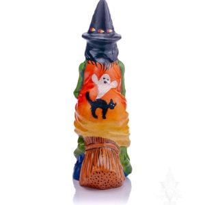 Green Witch Riding Broom