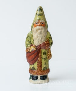Green Brocade Belsnickel with Switches and Teddy