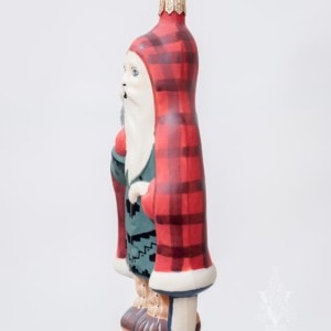 Father Christmas in Red Buffalo Plaid Coat