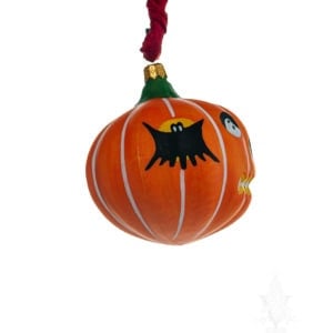 Pumpkin Ornament with Ghosts and Bats