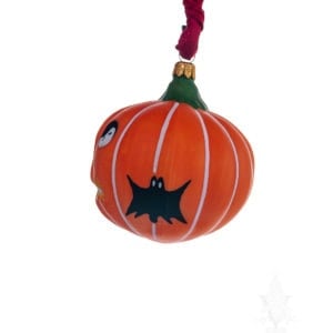 Pumpkin Ornament with Ghosts and Bats