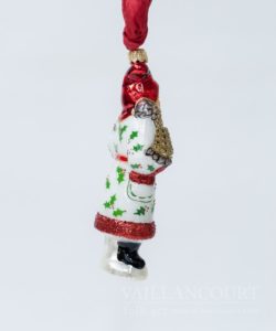 Pearlized Santa with Gold Apple Cone