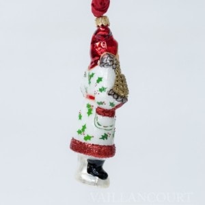Pearlized Santa with Gold Apple Cone