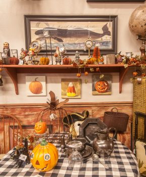 Fall Decorations at Vaillancourt Folk Art in Sutton, MA