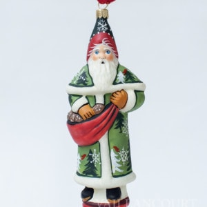 Forest Santa with Pinecones Ornament
