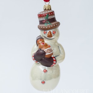 Pearlized Snowman with Gingerbread Ornament