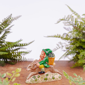 Irish Santa Gnome Riding Rabbit