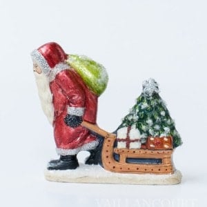 Glimmer Santa Pulling Sled with Tree