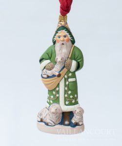 Santa With Lambs Ornament